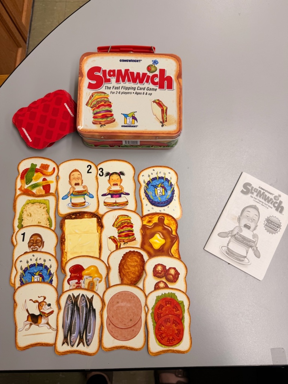 Slamwich Card Flipping Game Tin - Colorful Sandwich Pieces